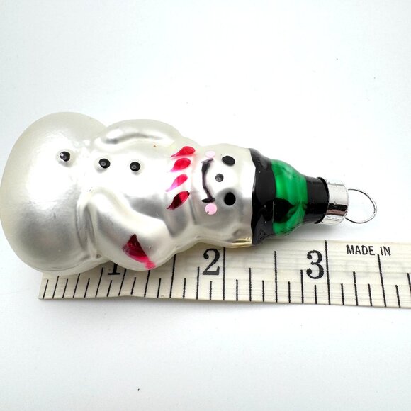 Set Of 4 Christmas Trimmeries Snowman Glass Ornaments 1990 - Picture 4 of 10